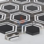 Brown Marble Hexagon Mosaic Tiles -