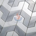 Bianco Carrara White Marble Mix Grey Bathroom Mosaic Tiles -