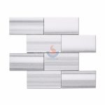 Marmara Equator White Marble Polished 3x6 Brick Tile Mosaic For Wall Decoration -