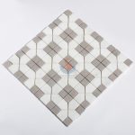 Cinderella Gray Marble Mixed White Marble Square Mosaic Tiles For Backsplash And Floor -