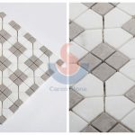 Cinderella Gray Marble Mixed White Marble Square Mosaic Tiles For Backsplash And Floor -