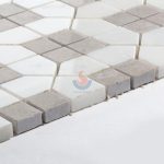 Cinderella Gray Marble Mixed White Marble Square Mosaic Tiles For Backsplash And Floor -