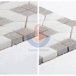 Cinderella Gray Marble Mixed White Marble Square Mosaic Tiles For Backsplash And Floor -