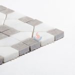 Cinderella Gray Marble Mixed White Marble Square Mosaic Tiles For Backsplash And Floor -