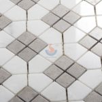Cinderella Gray Marble Mixed White Marble Square Mosaic Tiles For Backsplash And Floor -