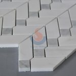 Carrara White Mixed Color Chevron Stone Mosaic Tiles For Floor And Wall -