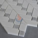 Carrara White Mixed Color Chevron Stone Mosaic Tiles For Floor And Wall -
