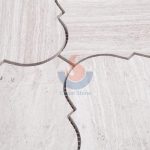 Wooden Grain White Marble Lantern Mosaic Tiles -