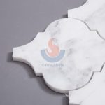 Waterjet Arabesque Design Carrara White Marble Backsplash Mosaic -