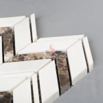 Thassos White Marble Mixed Dark Emperador Chevron Mosaic Bathroom Floor Tile -