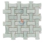 China Ming Green Marble Dogbone Basketweave Mosaic Tiles -