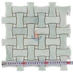 China Ming Green Marble Dogbone Basketweave Mosaic Tiles -