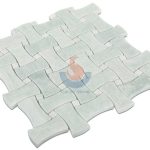 China Ming Green Marble Dogbone Basketweave Mosaic Tiles -