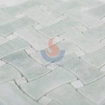 China Ming Green Marble Dogbone Basketweave Mosaic Tiles -