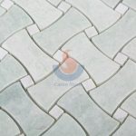 China Ming Green Marble Dogbone Basketweave Mosaic Tiles -