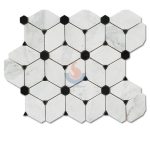 Estern White Marble Long Octagon Mosaic Tiles -