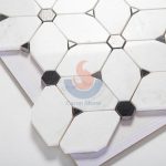 Estern White Marble Long Octagon Mosaic Tiles -