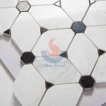 Estern White Marble Long Octagon Mosaic Tiles -