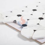 Estern White Marble Long Octagon Mosaic Tiles -