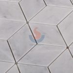 Carrara White Marble Rhombus Hexagon Mosaic Tiles -