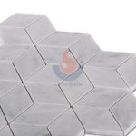 Carrara White Marble Rhombus Hexagon Mosaic Tiles -