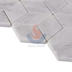 Carrara White Marble Rhombus Hexagon Mosaic Tiles -