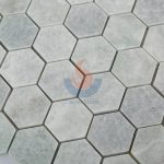 Hexagon Ming Green Stone Marble Mosaic Tiles -