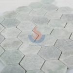 Hexagon Ming Green Stone Marble Mosaic Tiles -