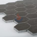 Brwon Marble Long Hexagon Bathroom Mosaic Wall Tiles -