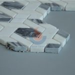 Italy Grey And Carrara White Basketweave Marble Mosaic -