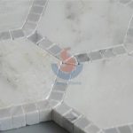 Bianco Carrara White Marble With Oriental White 2 Inch Hexagon Mosaic Tiles -