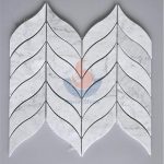 Bianco Carrara White Marble Leaf Mosaic Pattern For Backsplash Tile -