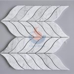 Bianco Carrara White Marble Leaf Mosaic Pattern For Backsplash Tile -