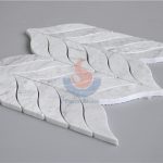 Bianco Carrara White Marble Leaf Mosaic Pattern For Backsplash Tile -
