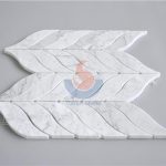 Bianco Carrara White Marble Leaf Mosaic Pattern For Backsplash Tile -