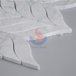 Bianco Carrara White Marble Leaf Mosaic Pattern For Backsplash Tile -