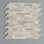 White Oak Silver Cream Marble Brick Interlocking Mosaic -
