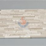White Oak Silver Cream Marble Brick Interlocking Mosaic -