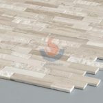 White Oak Silver Cream Marble Brick Interlocking Mosaic -