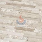 White Oak Silver Cream Marble Brick Interlocking Mosaic -