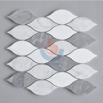 Carrara White Marble Beautiful Design Leaf Shaped Mosaic Tile -