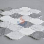 Carrara White Marble Beautiful Design Leaf Shaped Mosaic Tile -