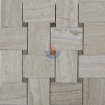 White Oak Silver Cream Basketwave Mosaic Tiles -