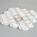 Italy Bianco Carrara White And Thassos White Football Shaped Marble Mosaic Pattern Tile -