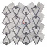 New Design Water Jet Carrara White Natural Marble Floor Mosaic Tile -