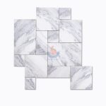 White Marble French Pattern Sandblasted Surface Mosaic Tiles -