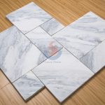 White Marble French Pattern Sandblasted Surface Mosaic Tiles -