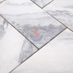White Marble French Pattern Sandblasted Surface Mosaic Tiles -