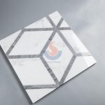 Statuary White Marble Waterjet Mosaic Bathroom Floor Tiles -