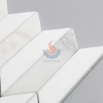 Thassos White Mixed Calacatta Gold Marble Trapezoid Mosaic For Kitchen Wall Tiles -